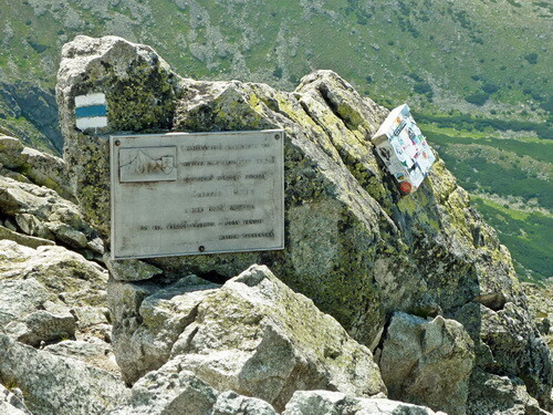 Tablica upamiętniająca wejście Ľudovíta Štúra na Krywań