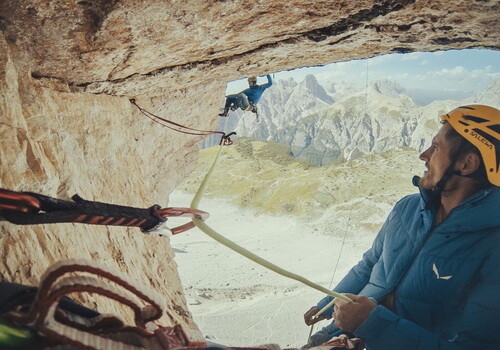 Jacek w kluczowych trudnościach / fot. arch. Alpine Wall Tour