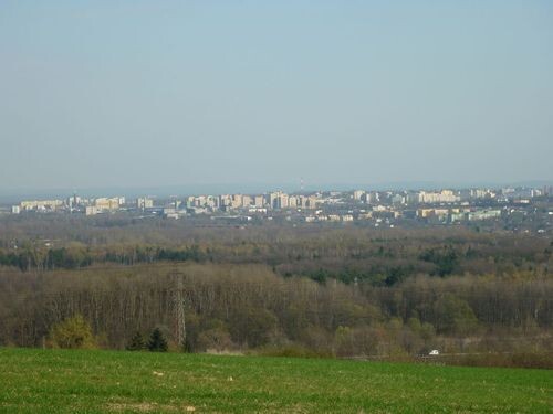 Panorama Zagłębia Dąbrowskiego z okolicy szczytu