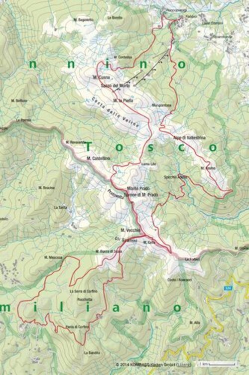 Trasa trekkingowa 1. Dzień 3–6: Febbio – Monte Cusna – Monte Prado – Pania di Corfino – Alpe di Vallestrina – Il Passone – Febbio