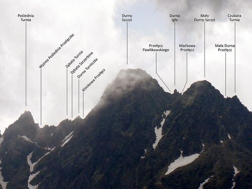 Durny Szczyt- widok z Doliny Białych Stawów, źródło: wikipedia,autor: Krzysztof Dudzik